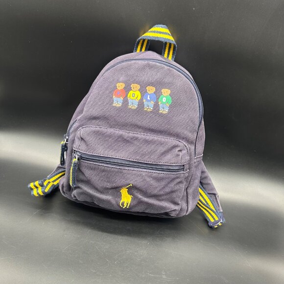Polo Ralph Lauren Handbags - Vintage 1990s Polo Ralph Lauren Teddy Bear Spell Out Mini Canvas Backpack Y2K